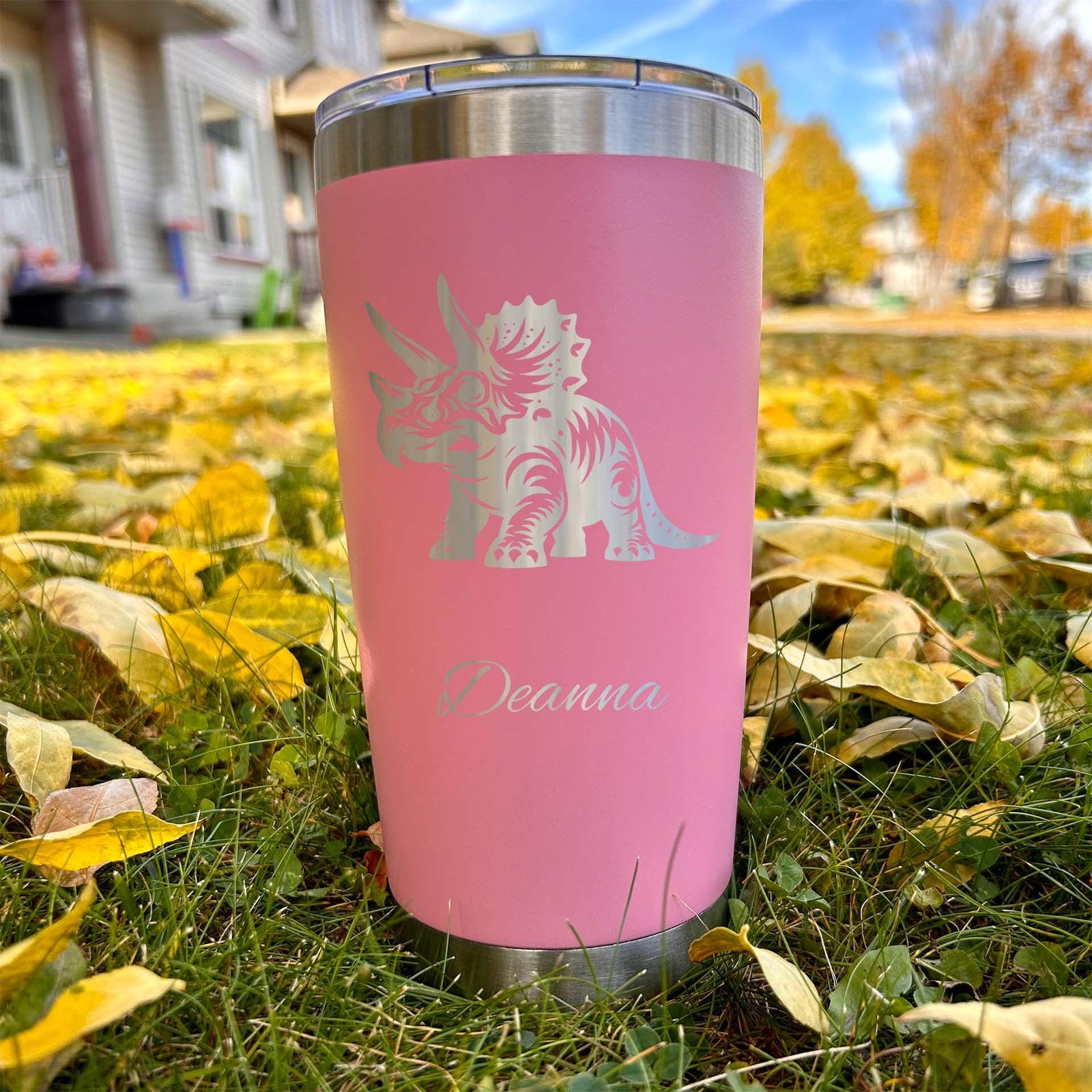 Dinosaur 20oz Engraved Tumbler – Stainless Steel