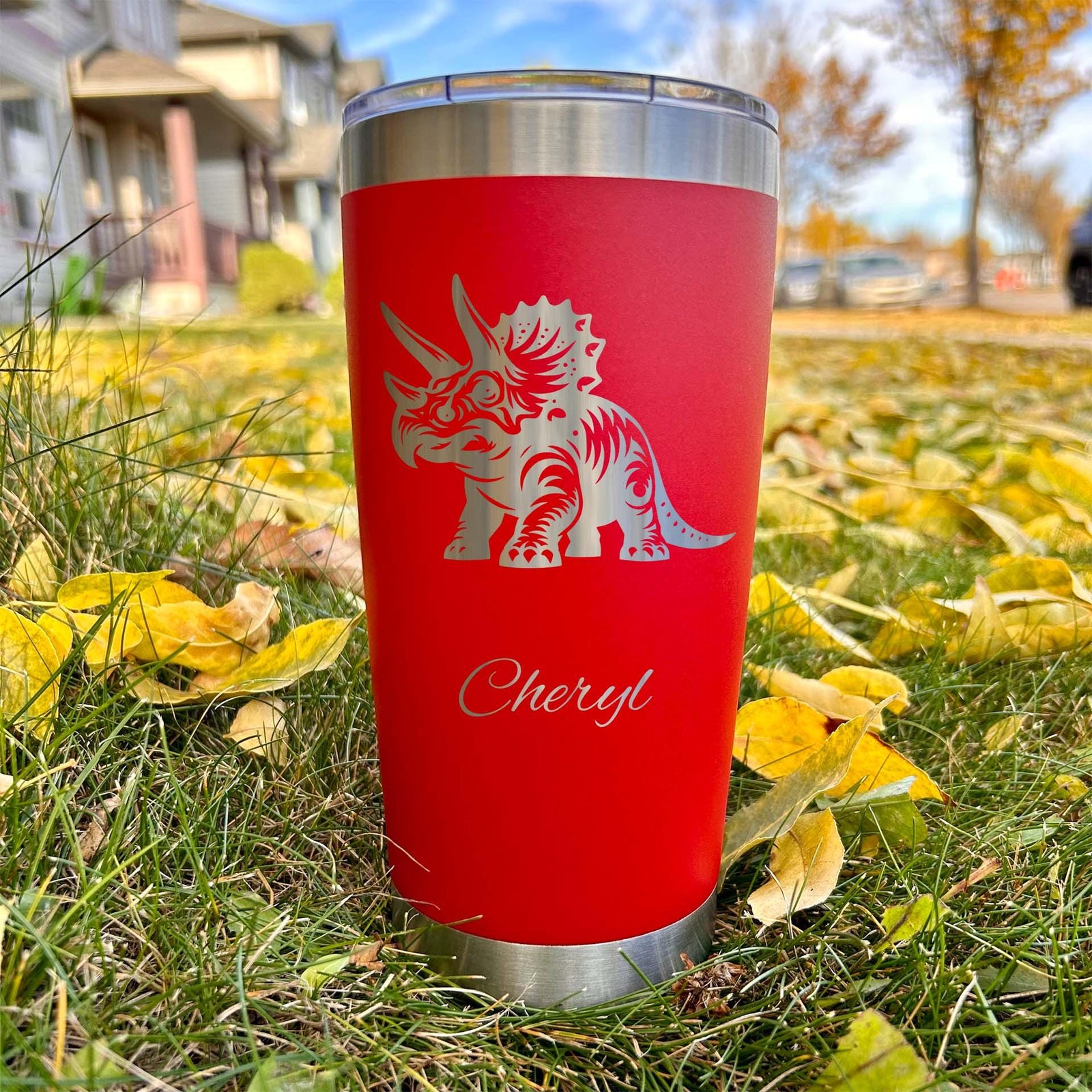 Dinosaur 20oz Engraved Tumbler – Stainless Steel