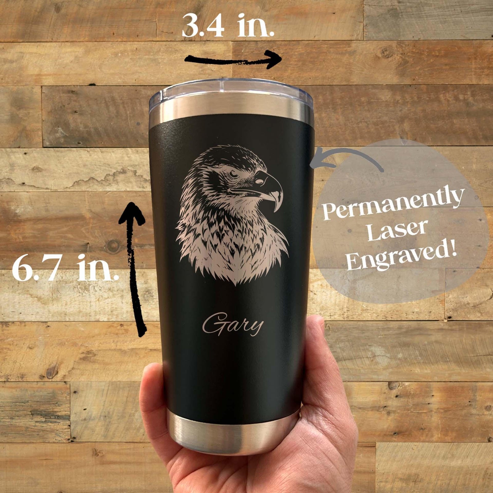 Eagle 20oz Engraved Tumbler – Stainless Steel