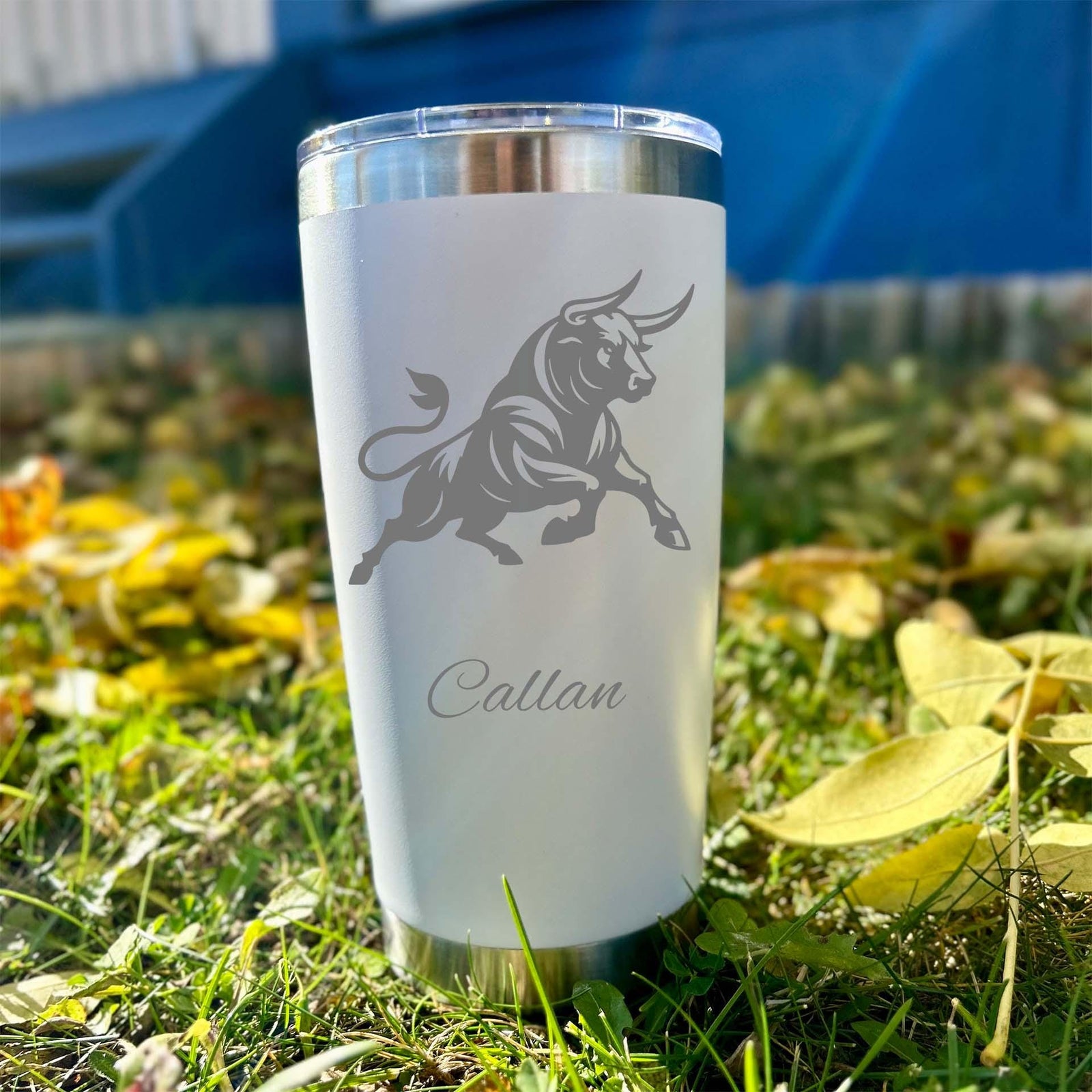 Bull 20oz Engraved Tumbler – Stainless Steel