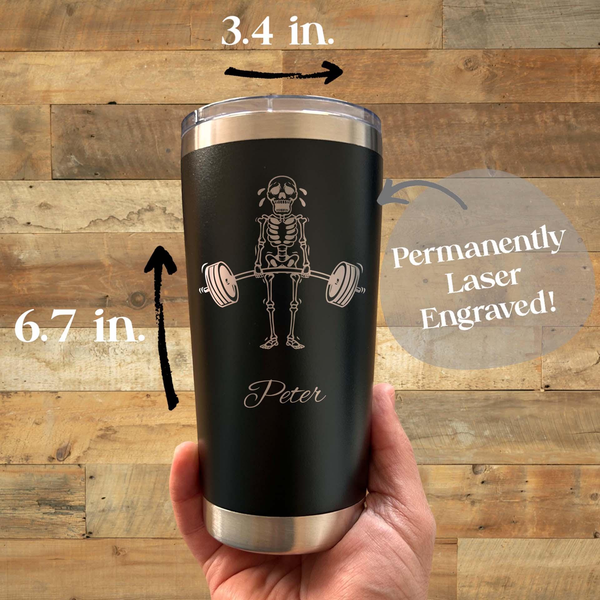 Workout 20oz Engraved Tumbler – Stainless Steel