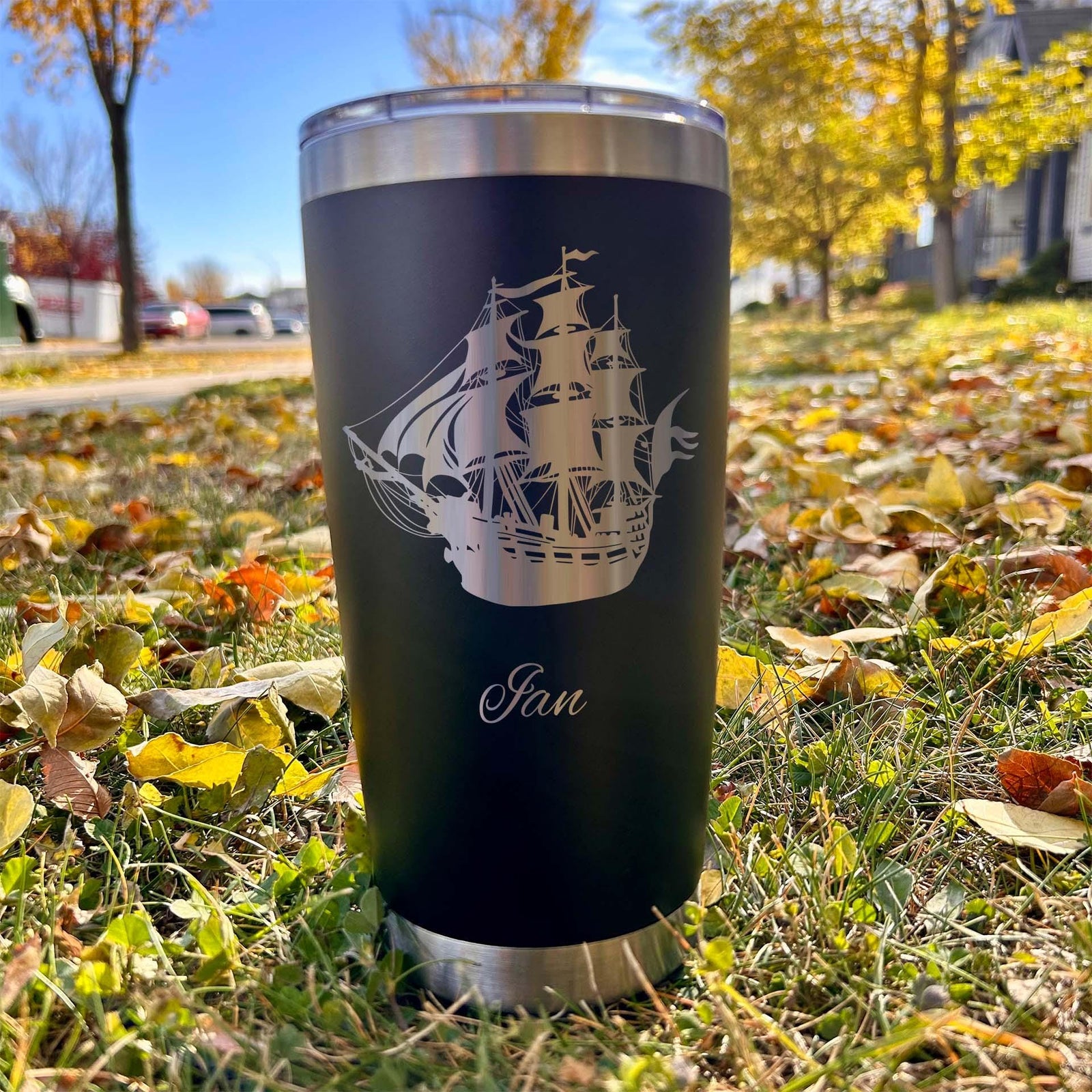 Pirate Ship 20oz Engraved Tumbler – Stainless Steel