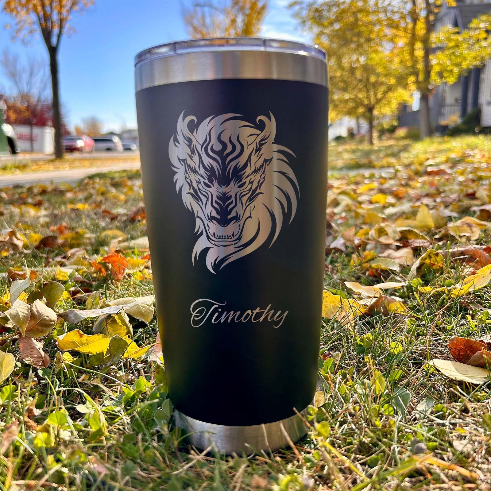 Dragon 20oz Engraved Tumbler – Stainless Steel, Dragon Design #2