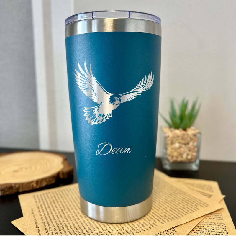 Eagle 20oz Engraved Tumbler – Stainless Steel, Eagle Design #2