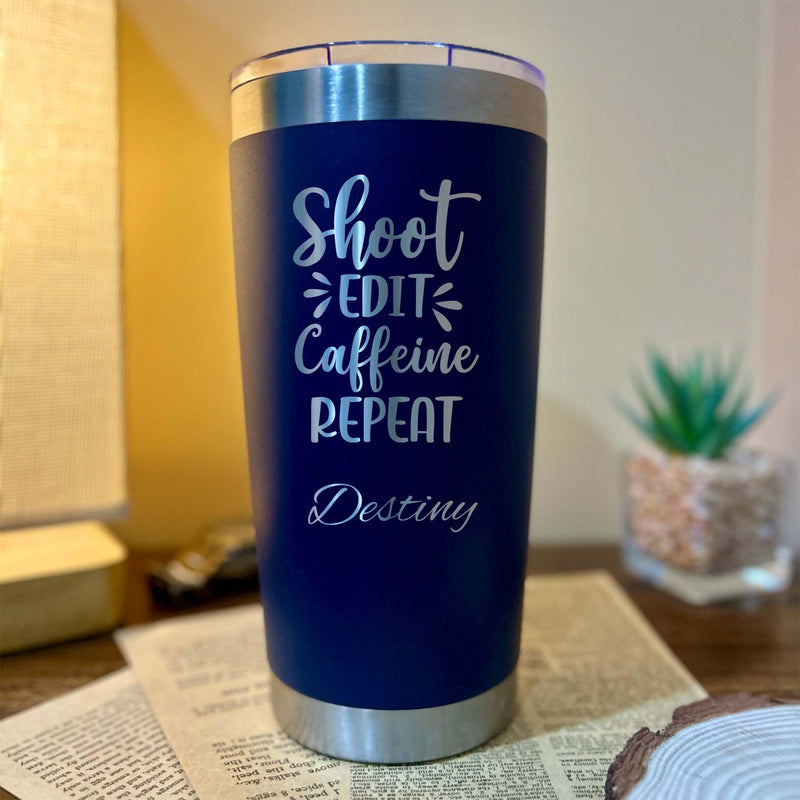 Photographer 20oz Engraved Tumbler – Stainless Steel, Saying #55