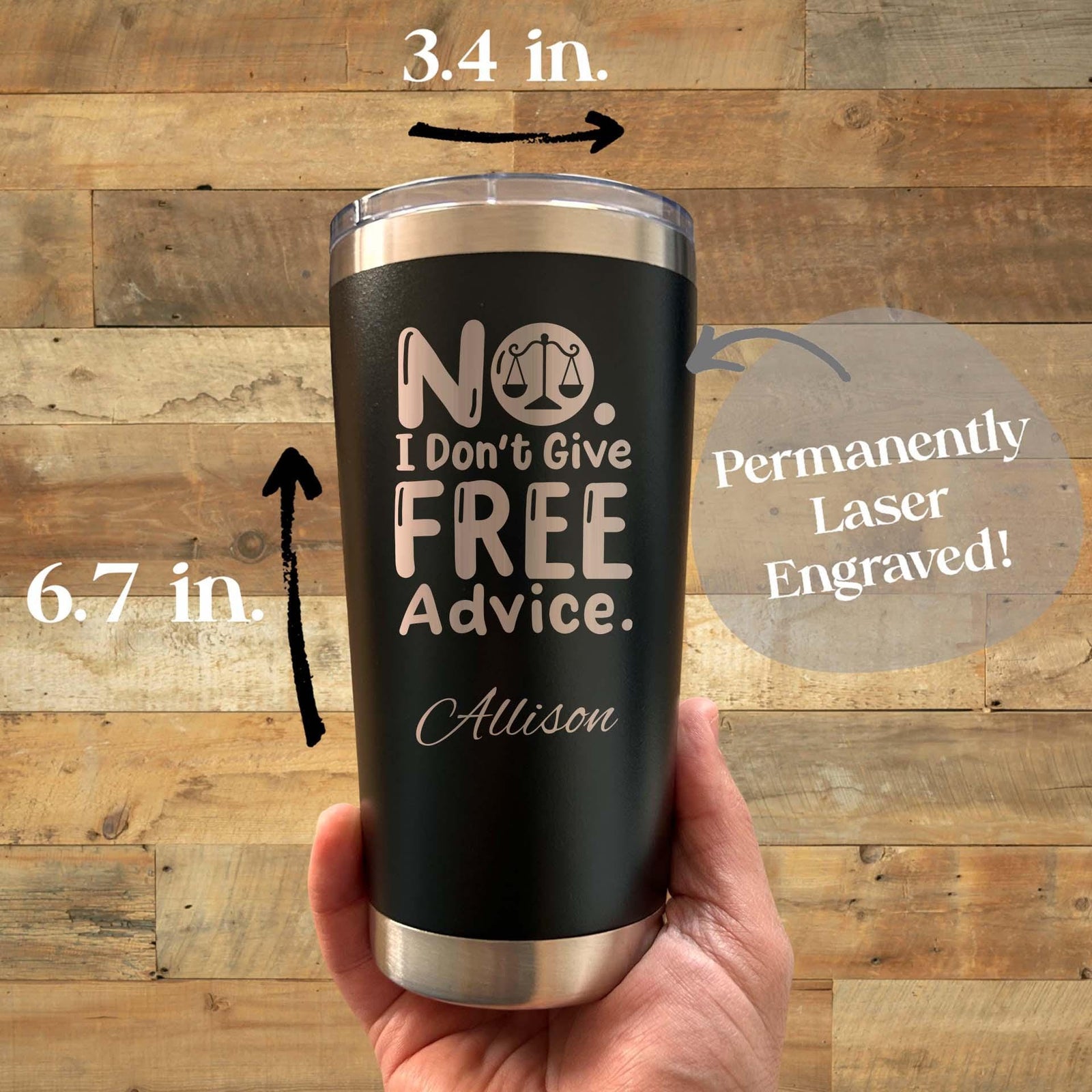 Lawyer 20oz Engraved Tumbler – Stainless Steel, Saying #26
