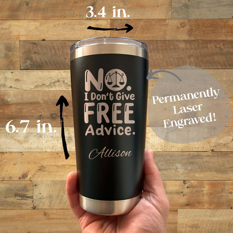 Lawyer 20oz Engraved Tumbler – Stainless Steel, Saying #26