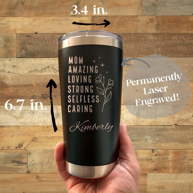 Loving Mom 20oz Engraved Tumbler – Stainless Steel, Saying #47