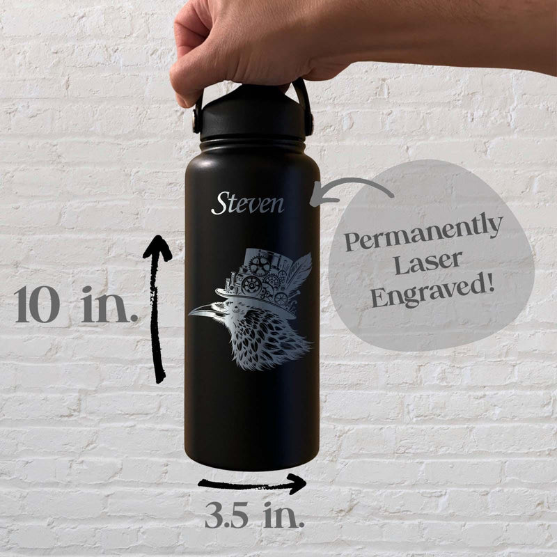 Raven 32oz Water Bottle – Stainless Steel