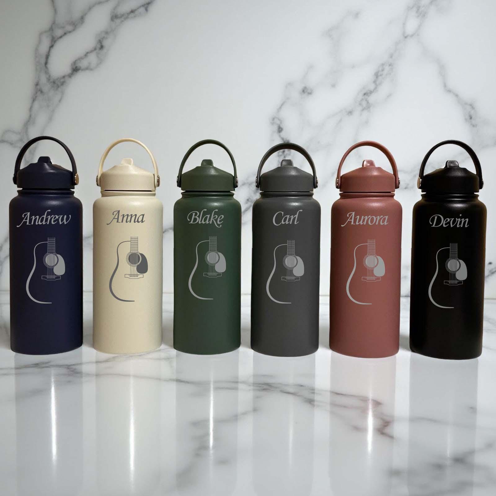 Elegant Guitar 32oz Water Bottle – Stainless Steel