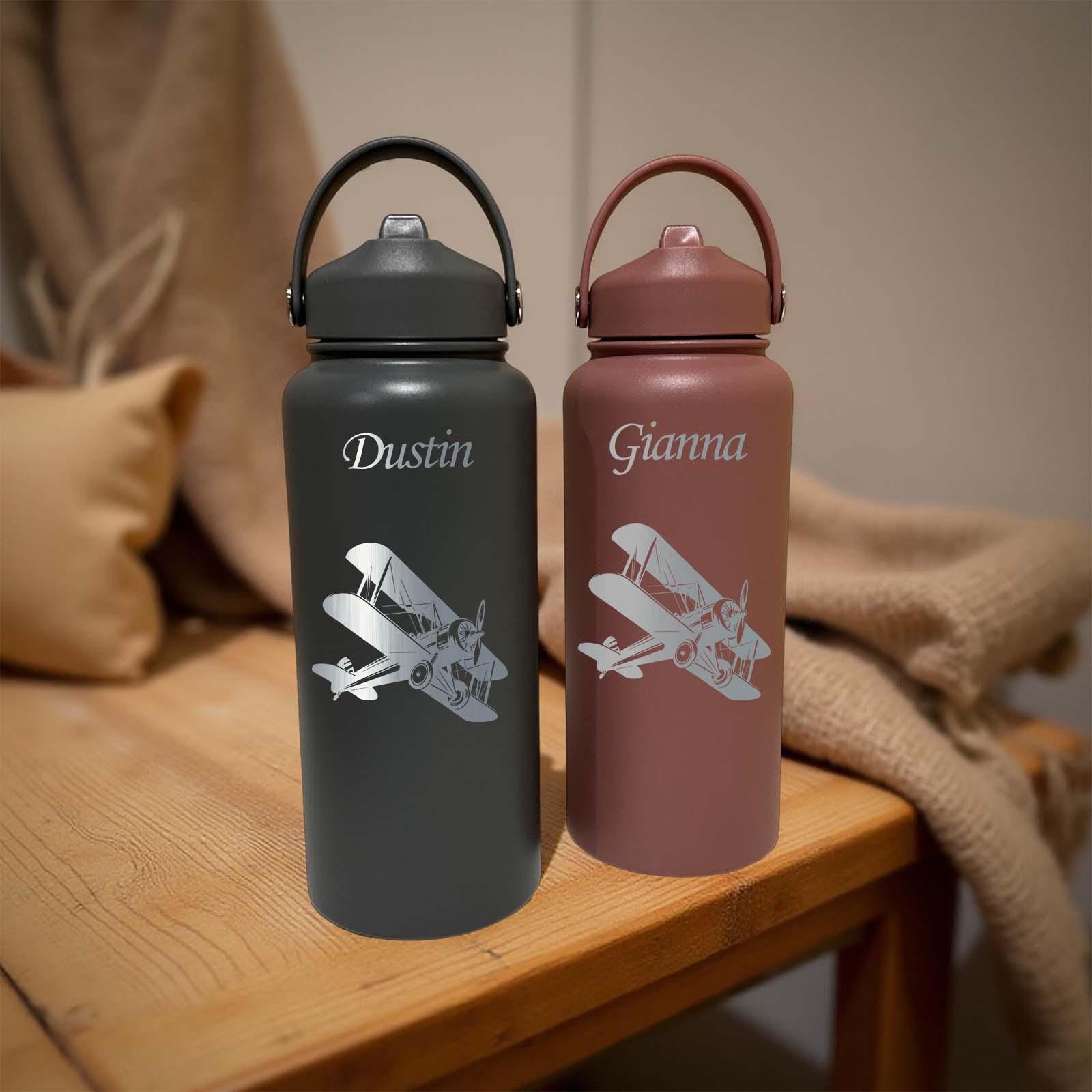 Antique Airplane 32oz Water Bottle – Stainless Steel