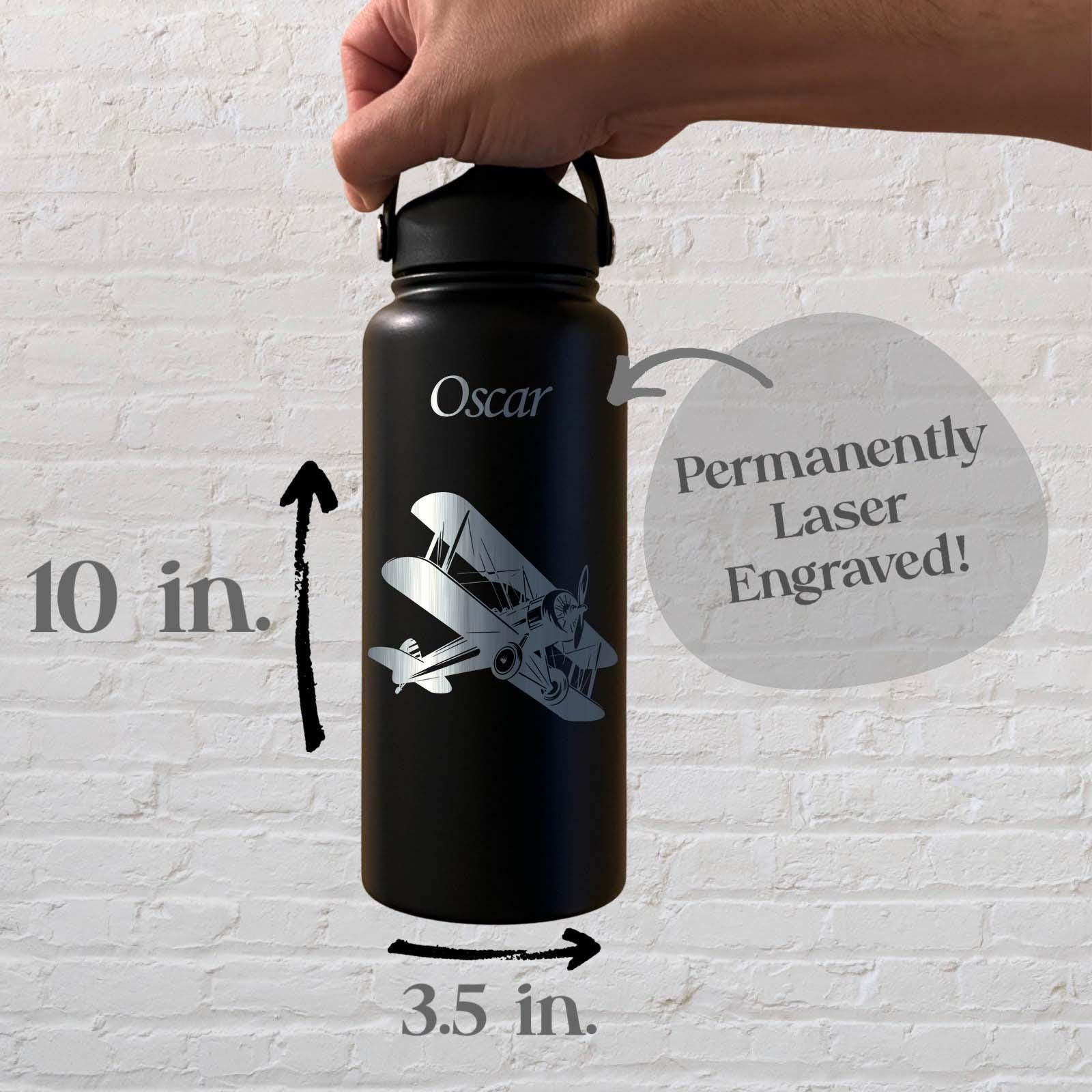 Antique Airplane 32oz Water Bottle – Stainless Steel