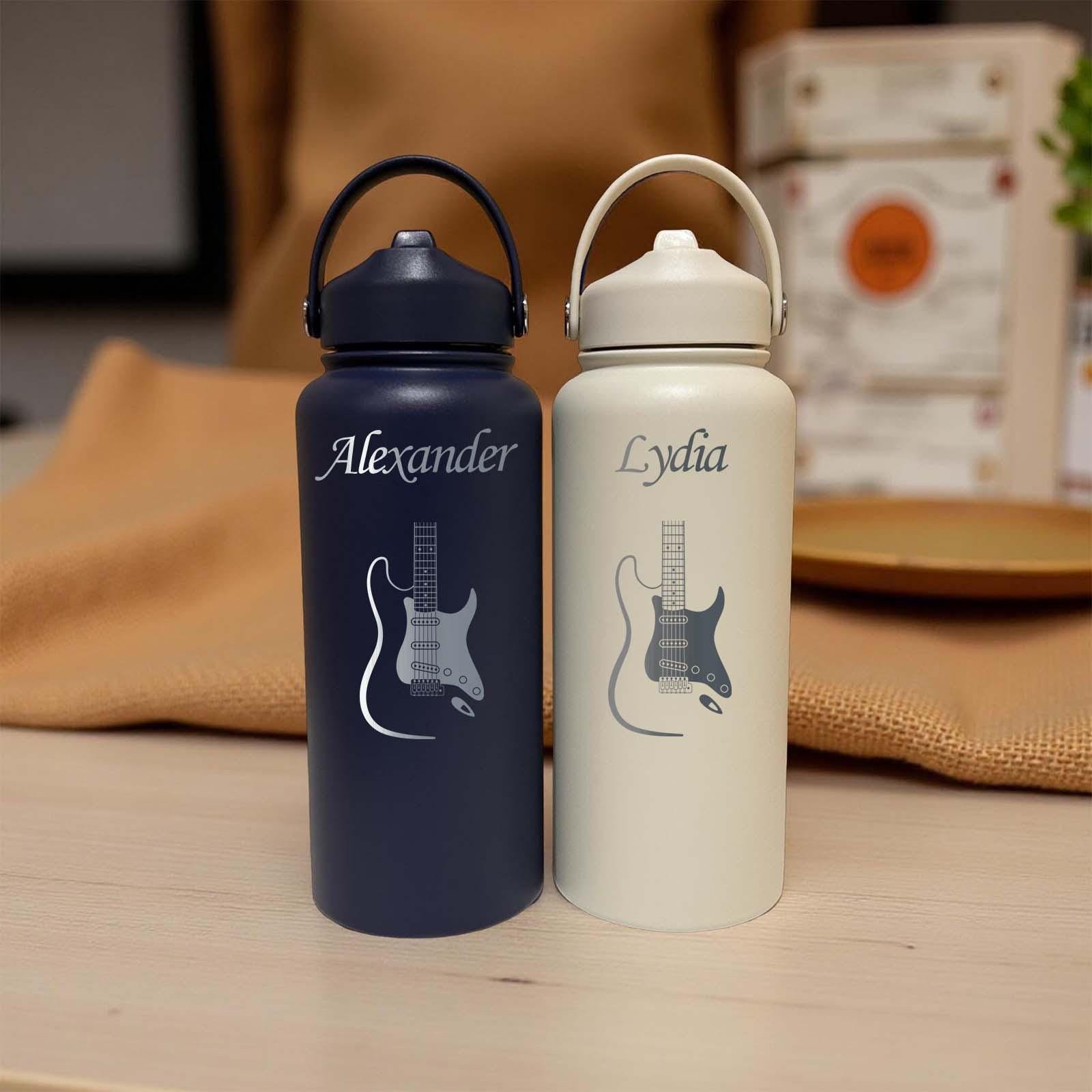 Electric Guitar 32oz Water Bottle – Stainless Steel