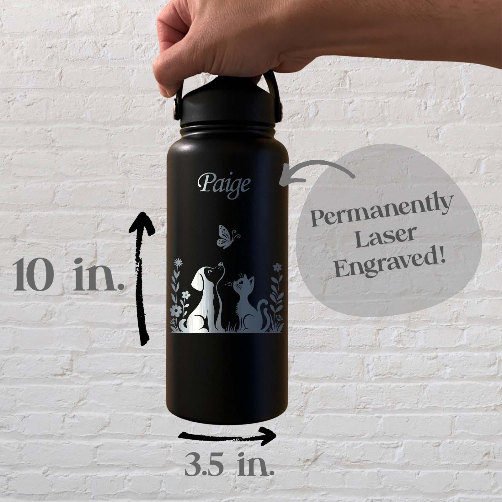 Dog & Cat 32oz Water Bottle – Stainless Steel