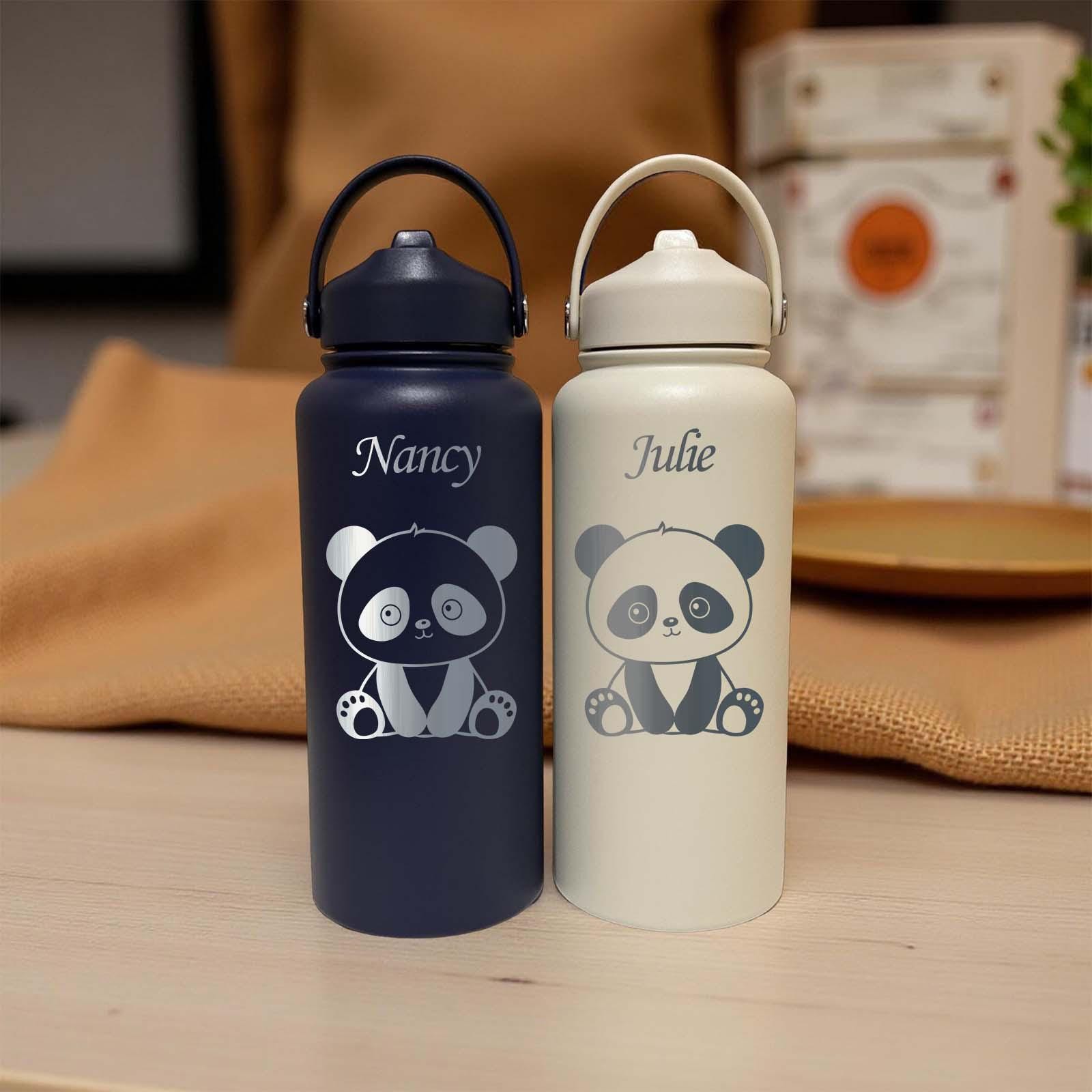 Panda 32oz Water Bottle – Stainless Steel, Panda Design #1