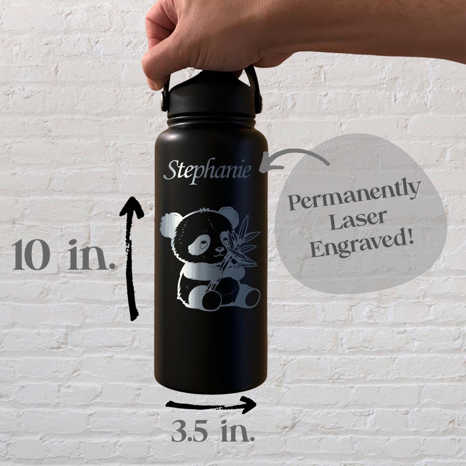 Cute Panda 32oz Water Bottle – Stainless Steel, Panda Design #2