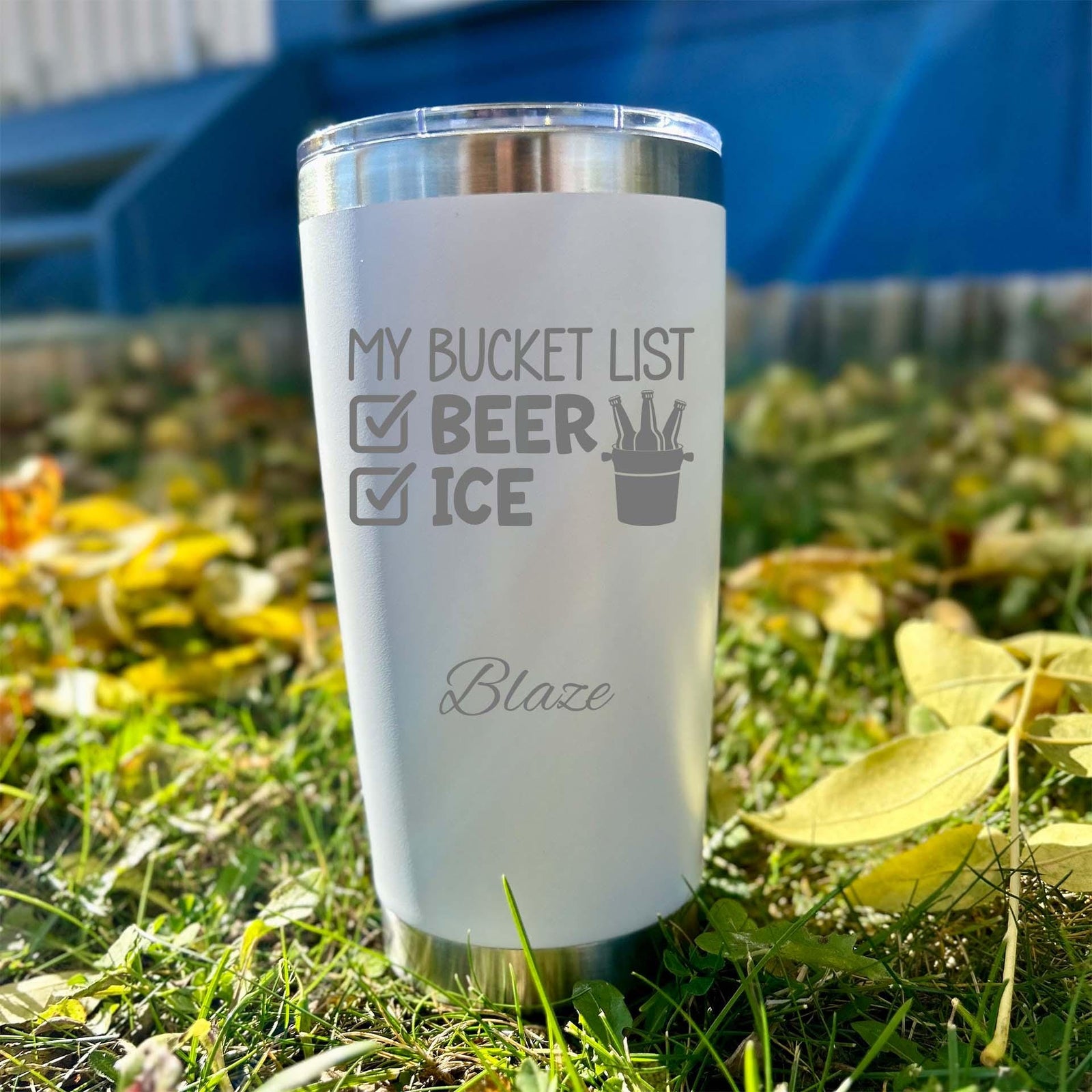 Bucket List 20oz Engraved Tumbler – Stainless Steel, Saying #42