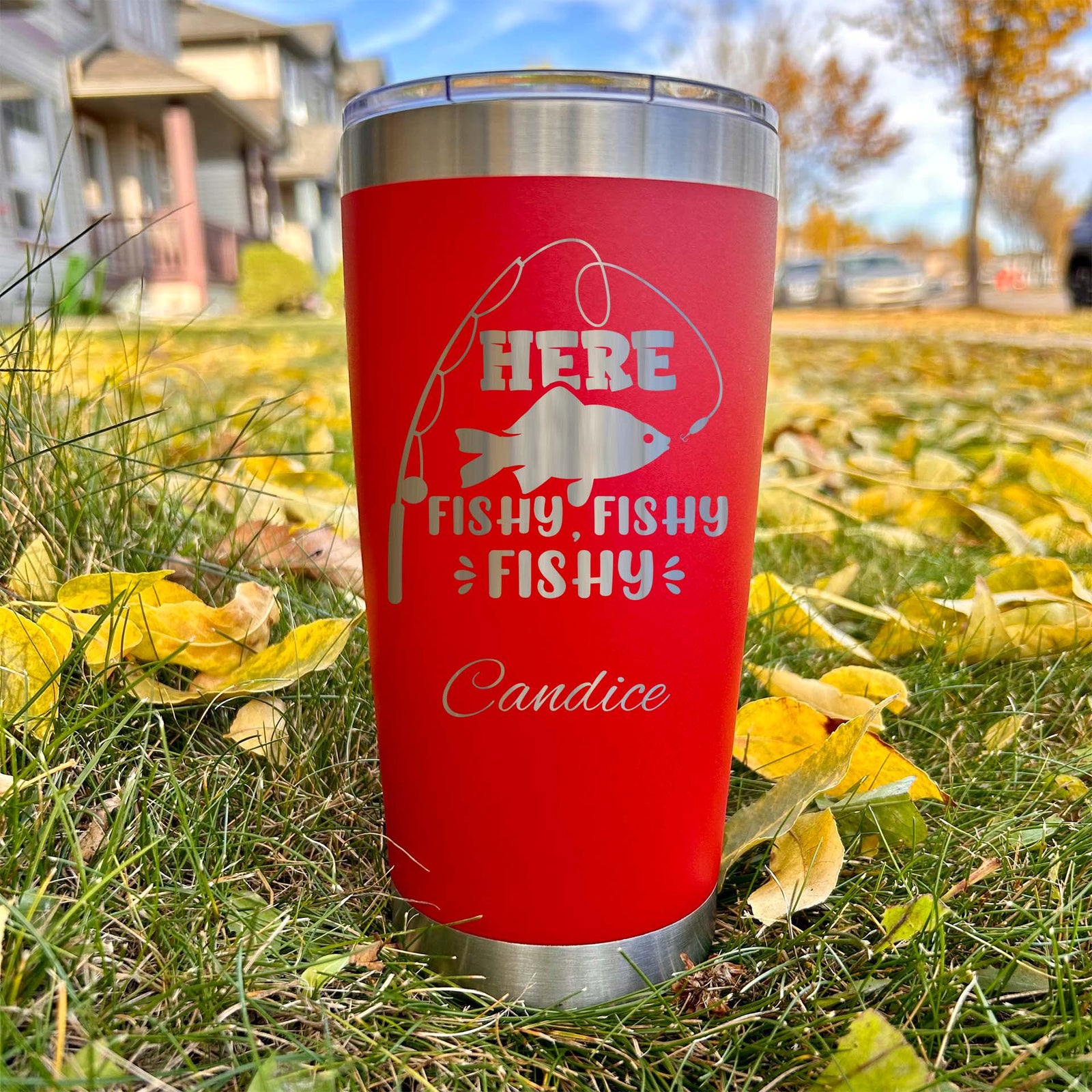 Fishing 20oz Engraved Tumbler – Stainless Steel, Saying #39