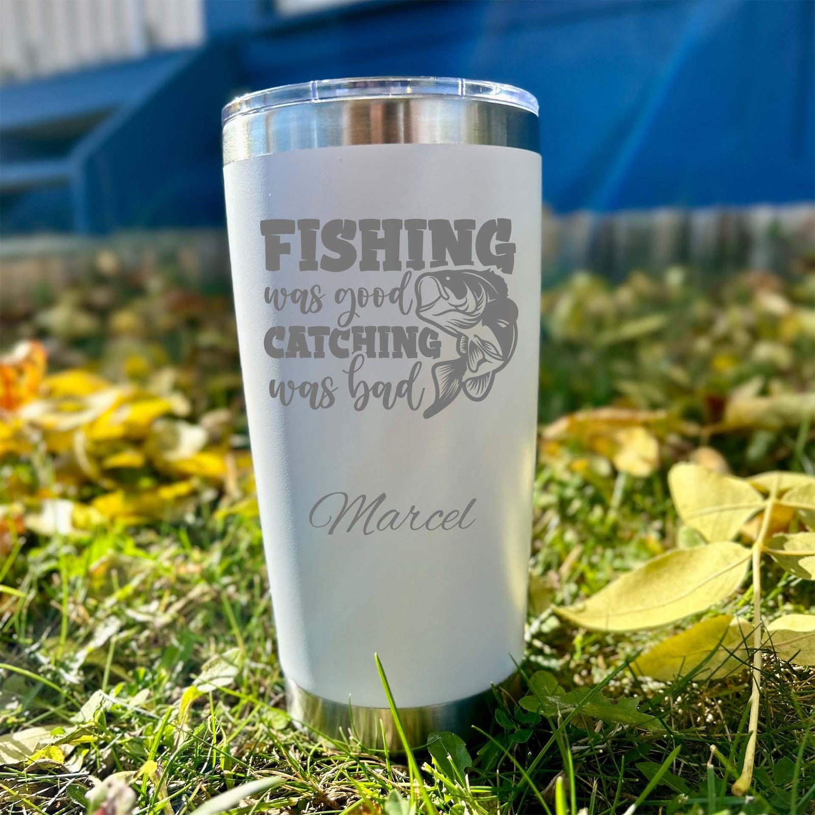 Fun Fishing 20oz Engraved Tumbler – Stainless Steel, Saying #38