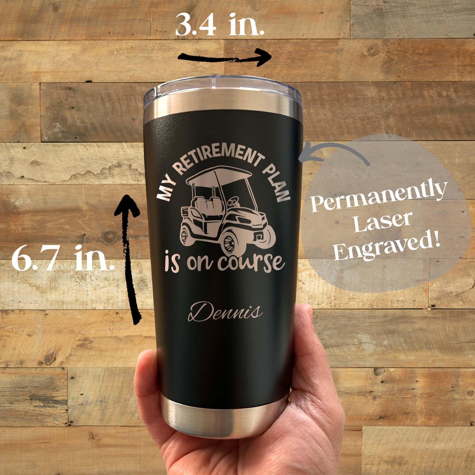 Golf 20oz Engraved Tumbler – Stainless Steel, Saying #34