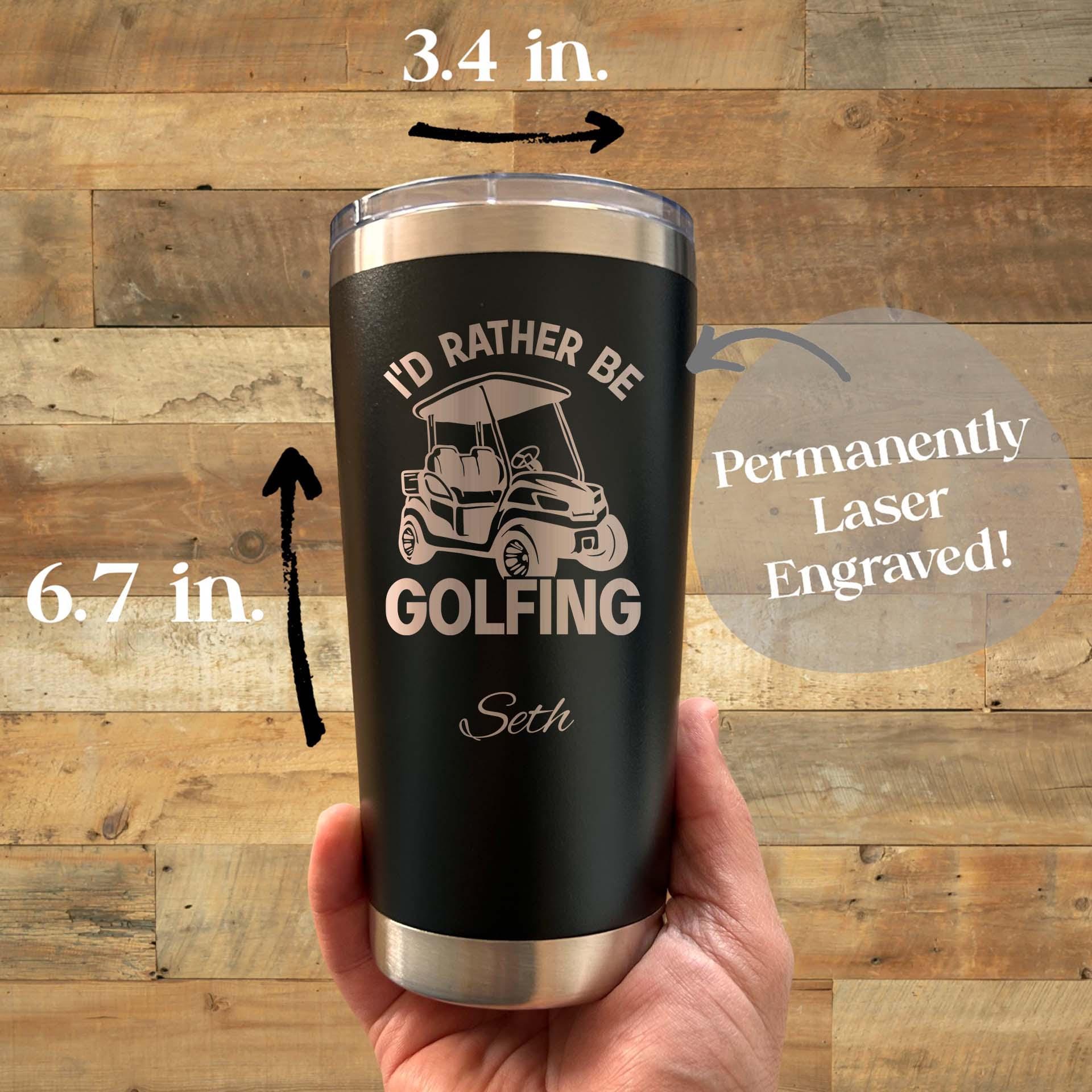 Golfer 20oz Engraved Tumbler – Stainless Steel, Saying #31
