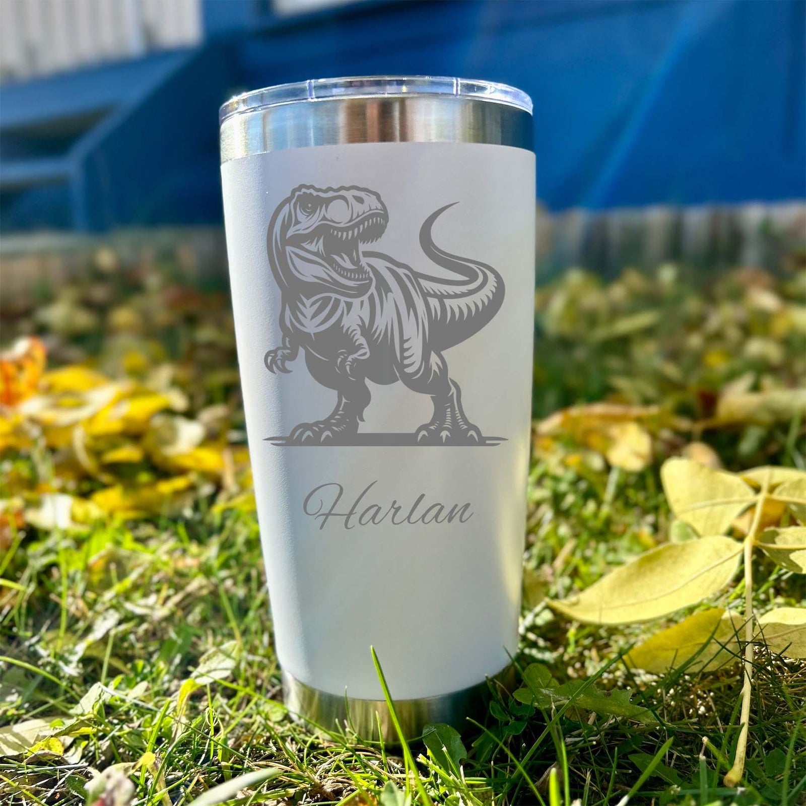 T-Rex 20oz Engraved Tumbler – Stainless Steel