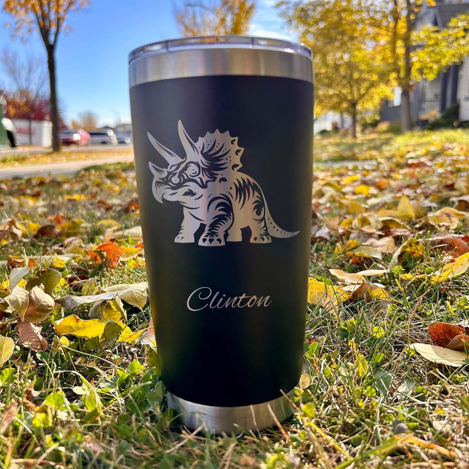 Dinosaur 20oz Engraved Tumbler – Stainless Steel