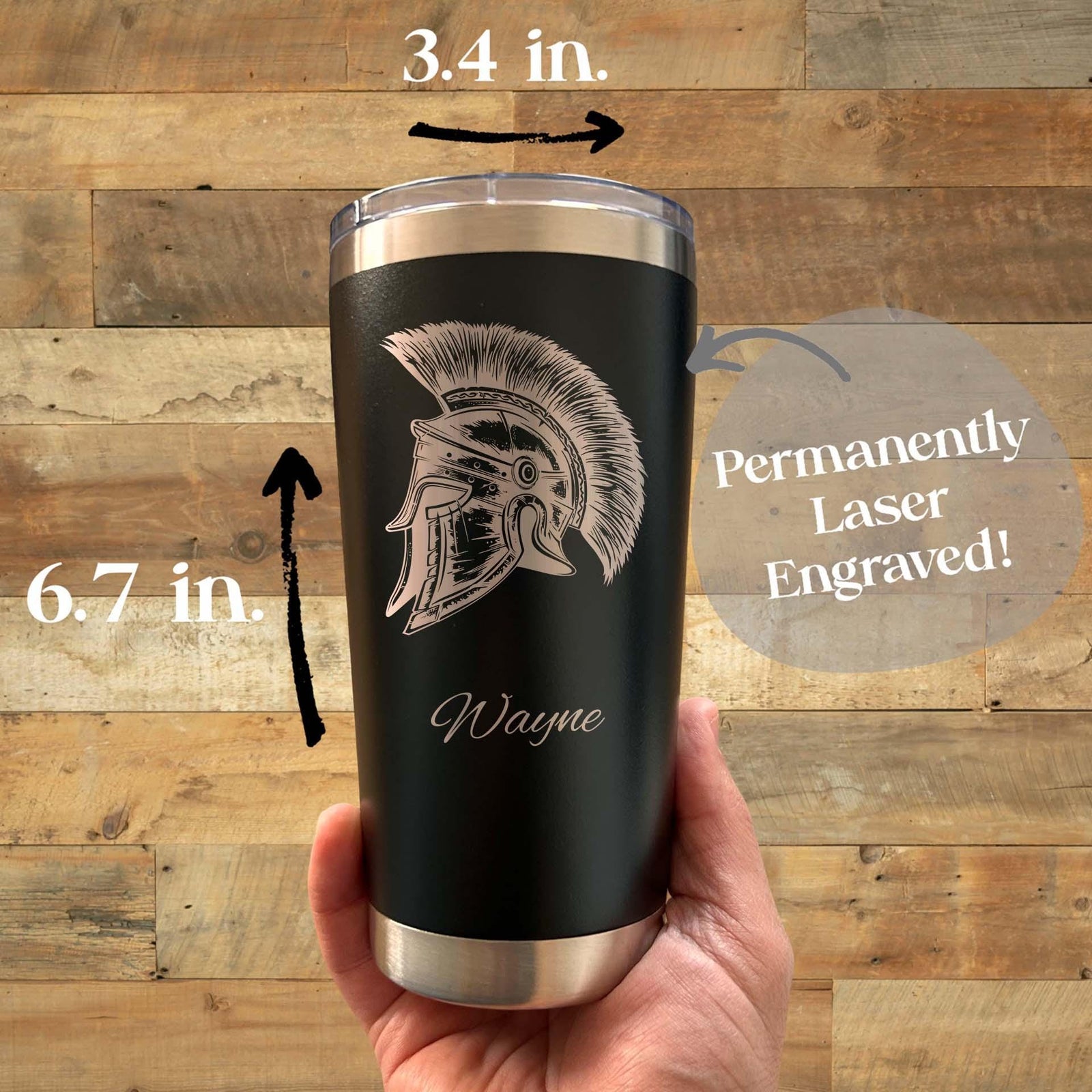 Spartan 20oz Engraved Tumbler – Stainless Steel