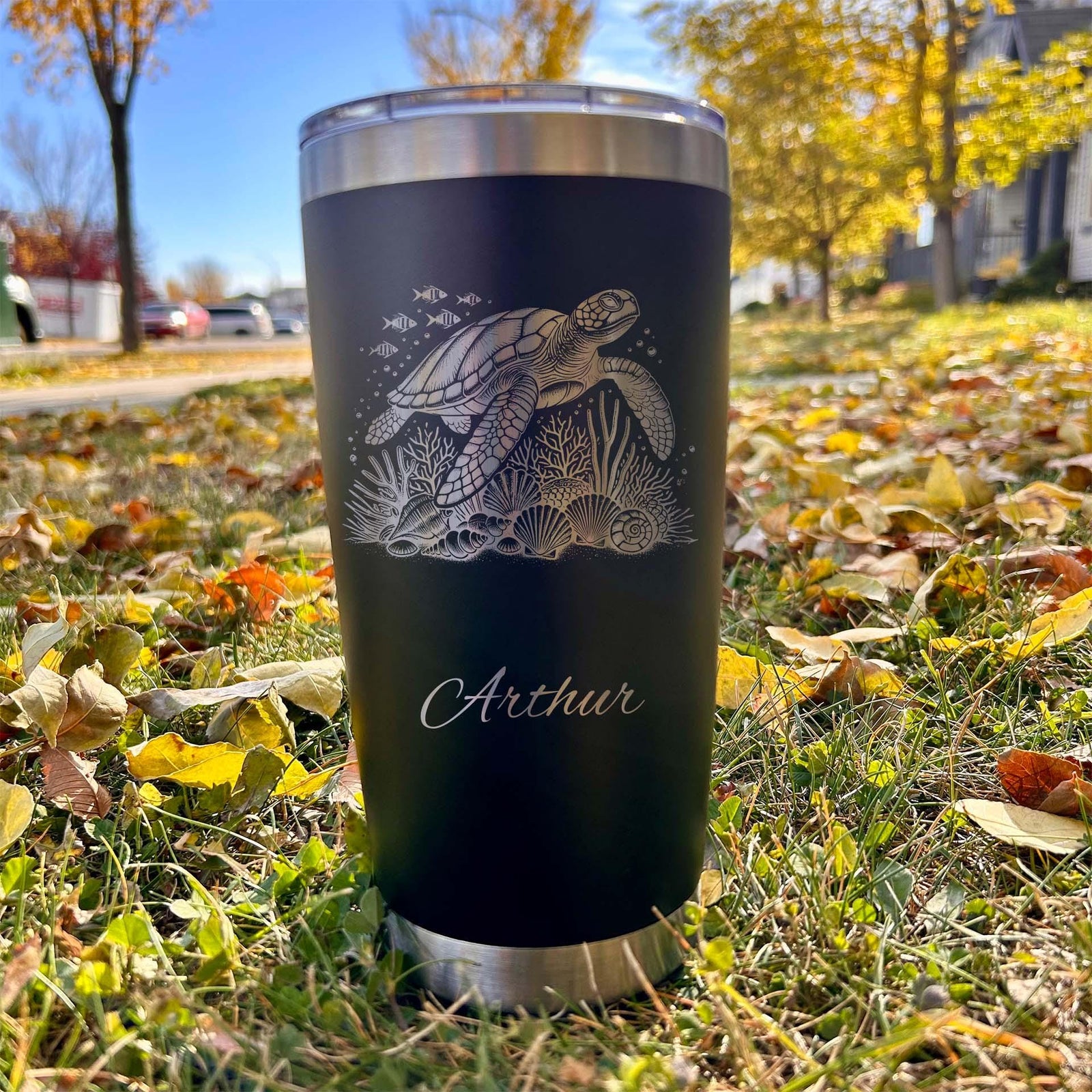 Turtle 20oz Engraved Tumbler – Stainless Steel