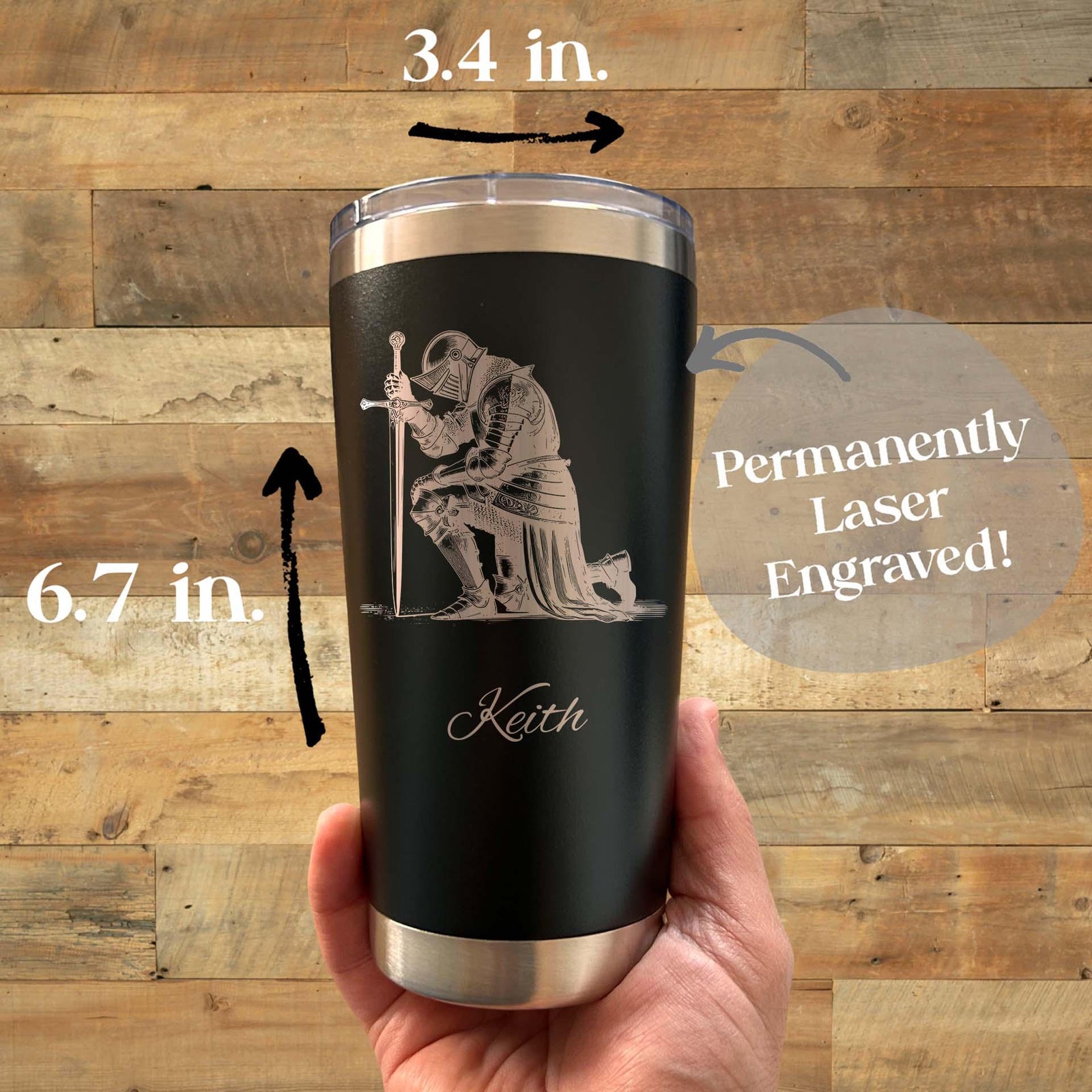 Noble Warrior 20oz Engraved Tumbler – Stainless Steel