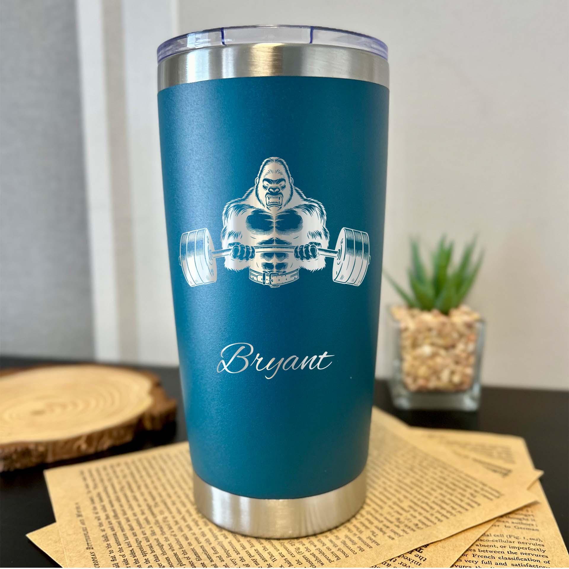 Bodybuilder 20oz Engraved Tumbler – Stainless Steel