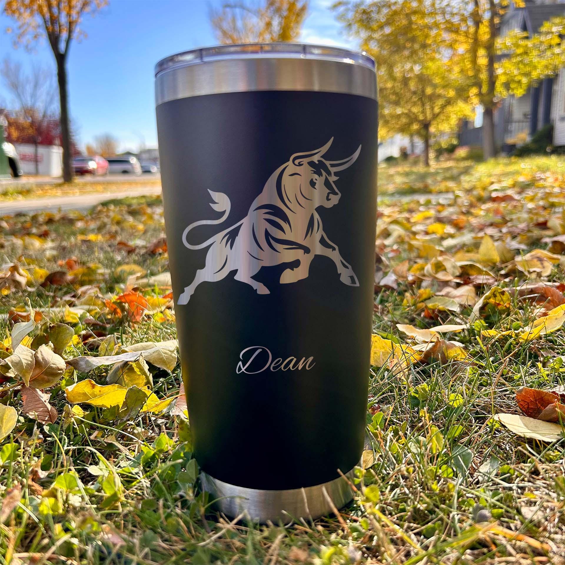 Bull 20oz Engraved Tumbler – Stainless Steel