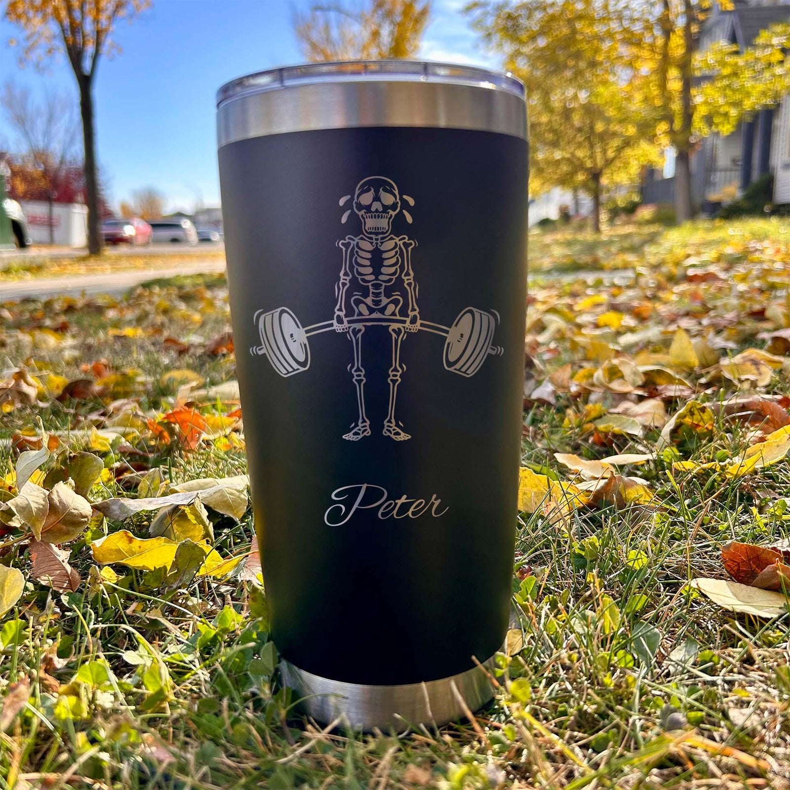 Workout 20oz Engraved Tumbler – Stainless Steel