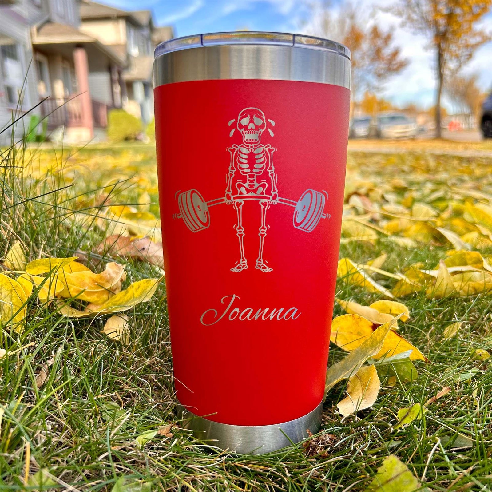 Workout 20oz Engraved Tumbler – Stainless Steel