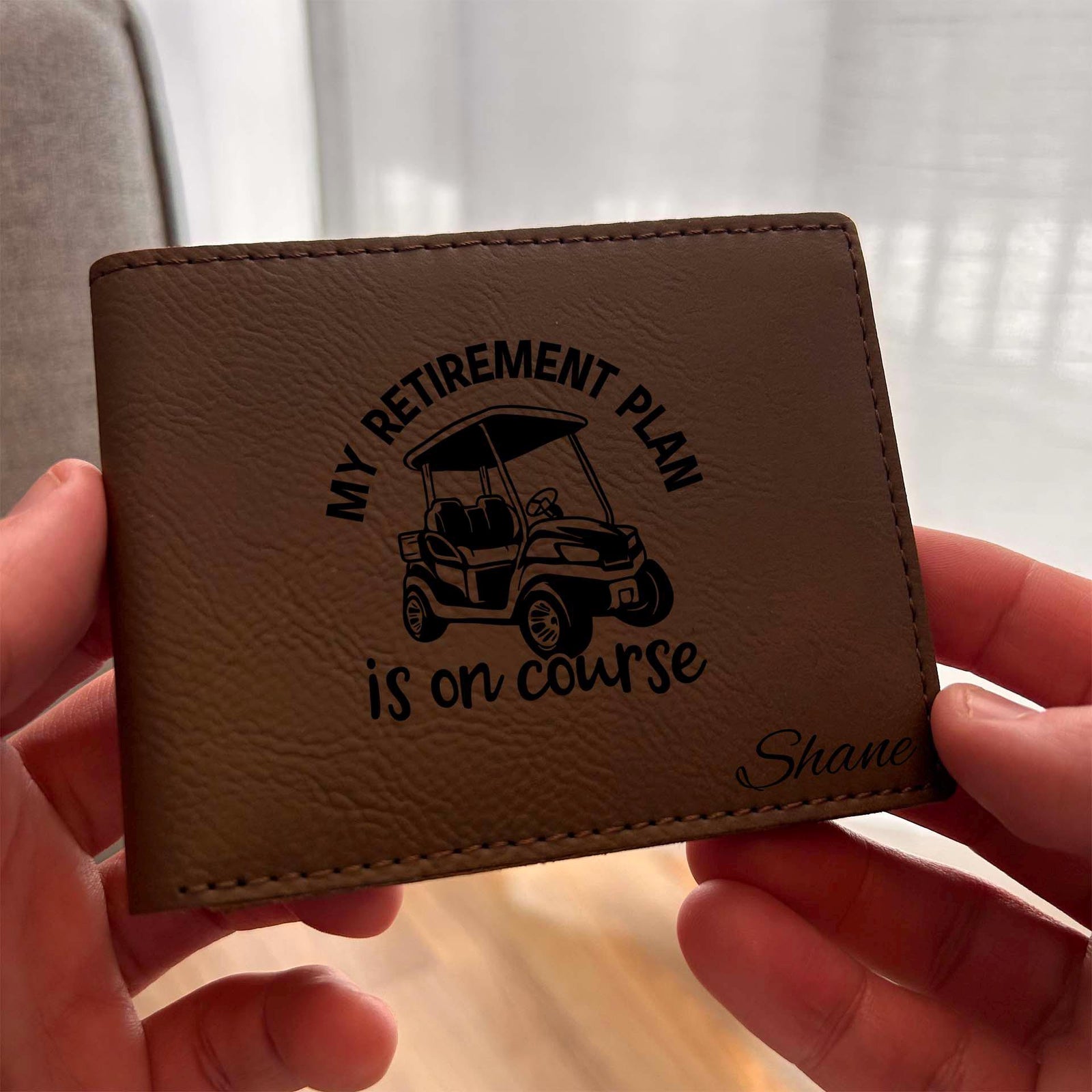 Fun Golfer Leather Wallet – Saying #34