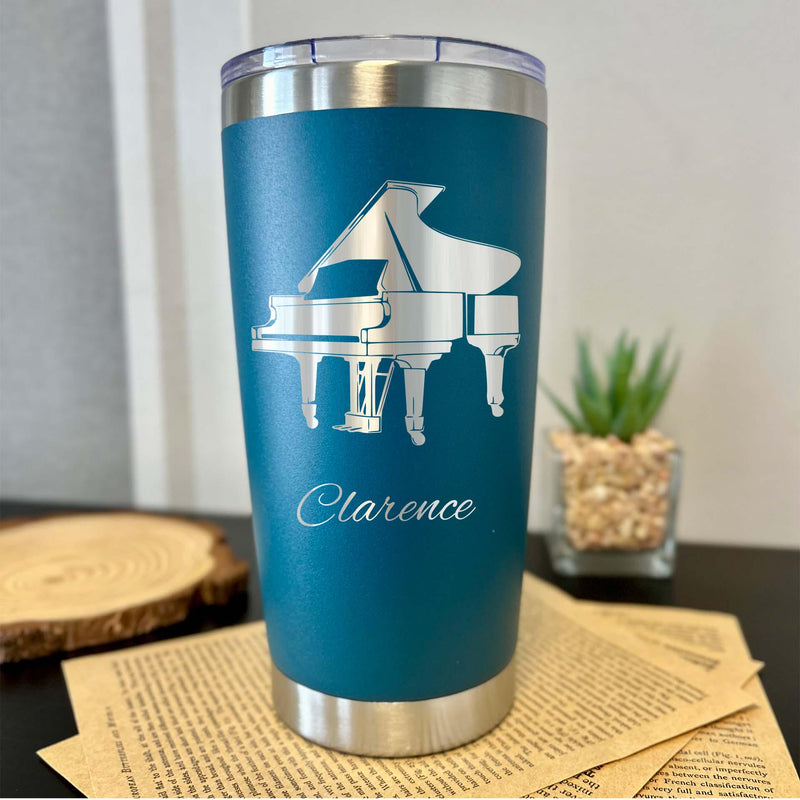 Piano 20oz Engraved Tumbler – Stainless Steel, Piano Design #1