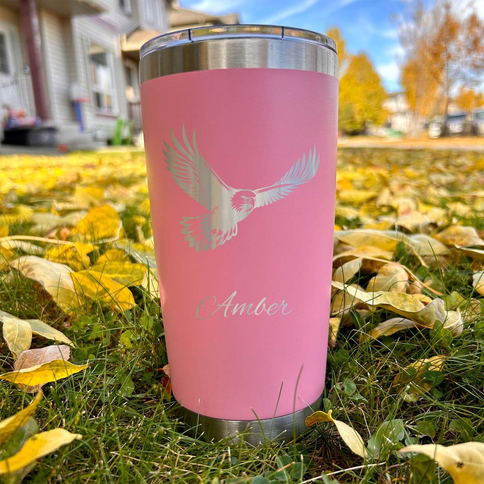 Eagle 20oz Engraved Tumbler – Stainless Steel, Eagle Design #2