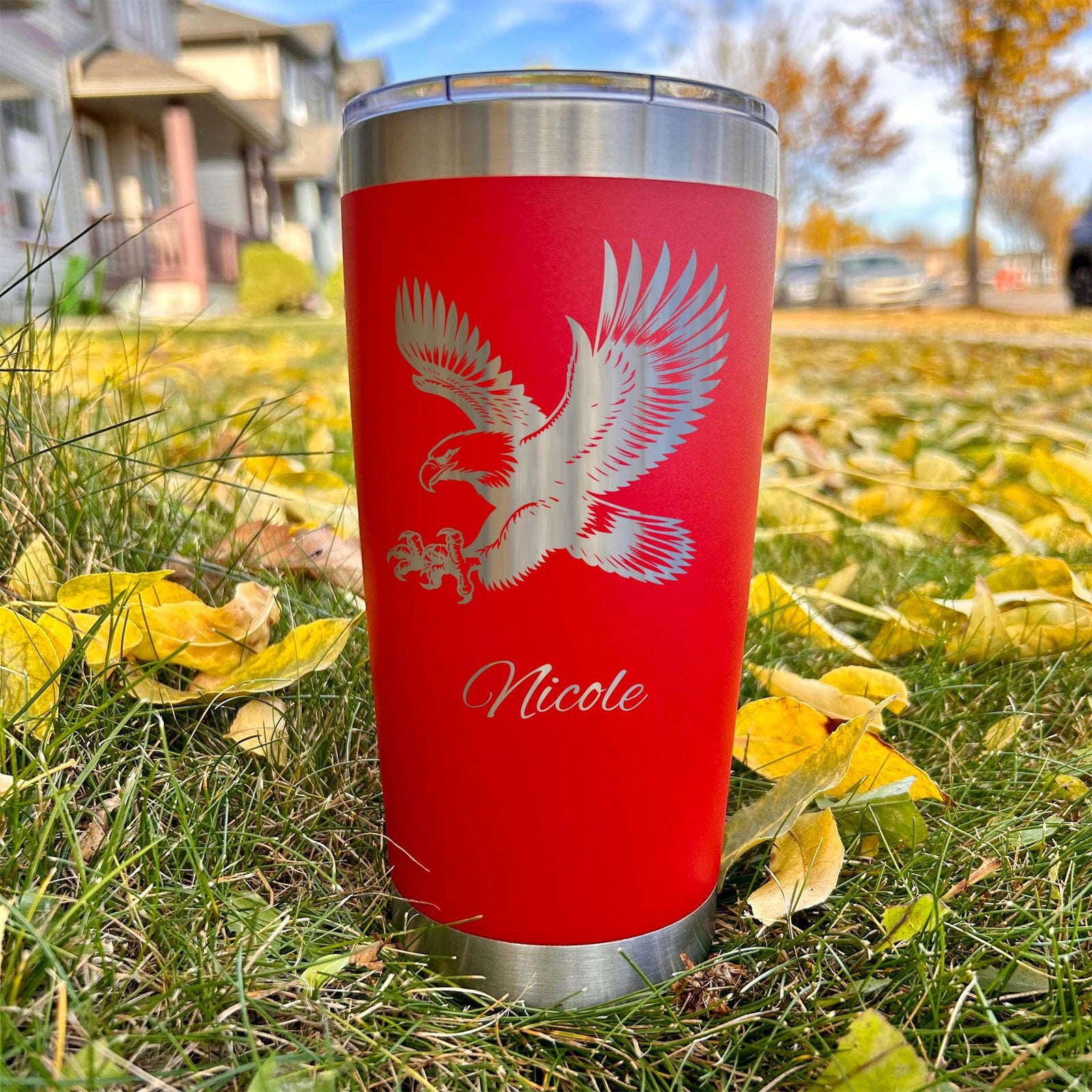 Eagle 20oz Engraved Tumbler – Stainless Steel, Eagle Design #1