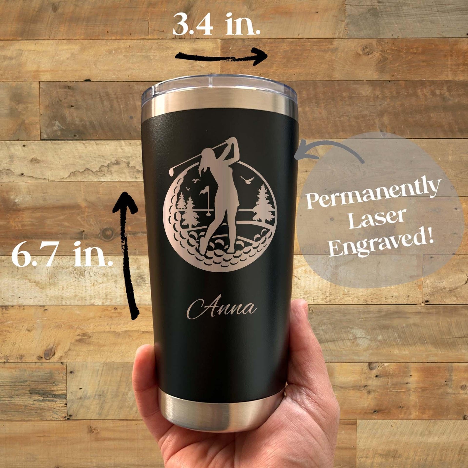 Golf 20oz Engraved Tumbler – Stainless Steel, Golf Design #2