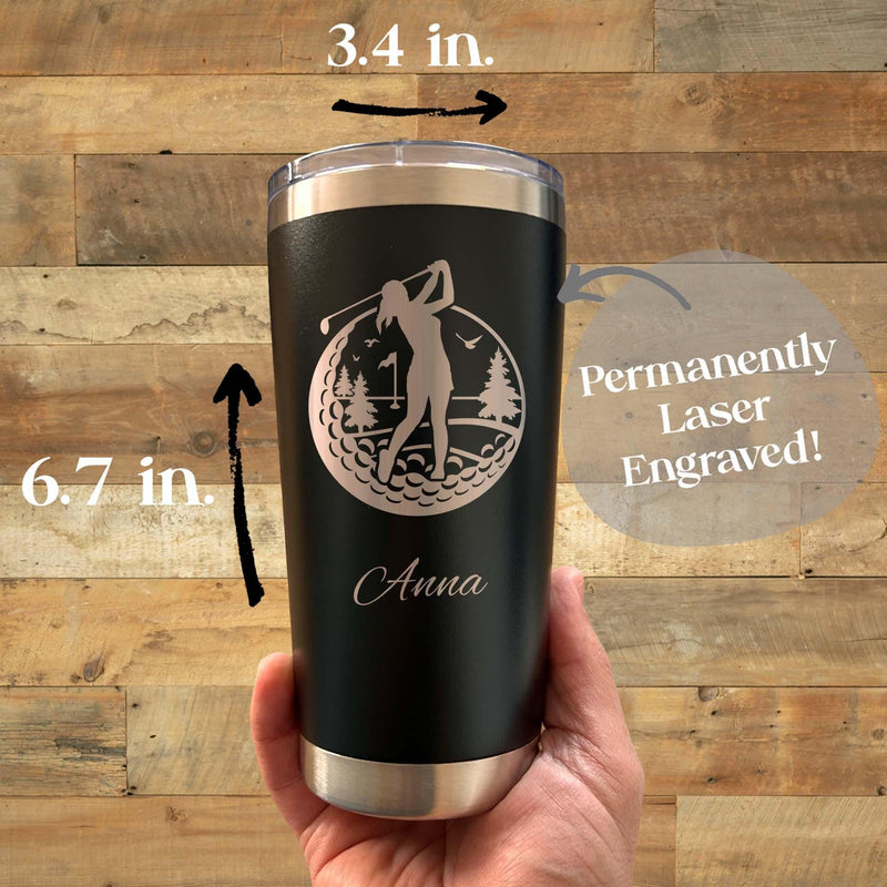 Golf 20oz Engraved Tumbler – Stainless Steel, Golf Design #2