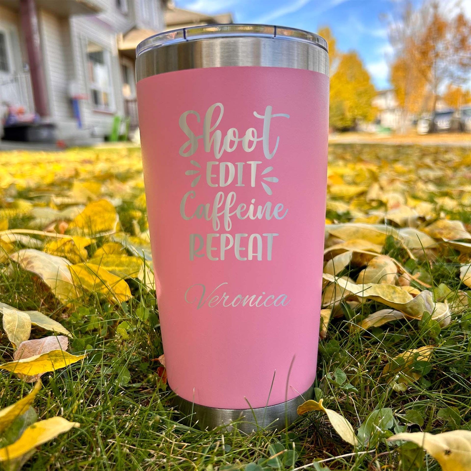 Photographer 20oz Engraved Tumbler – Stainless Steel, Saying #55