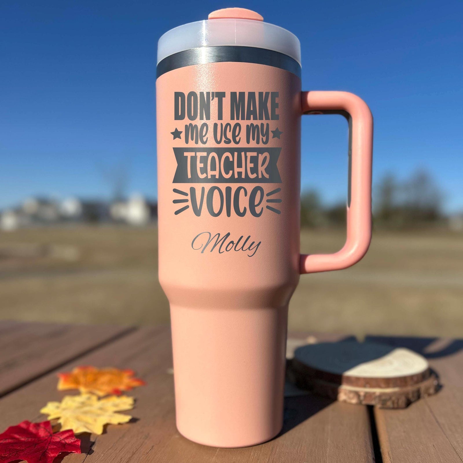 Teacher's Voice 40oz Engraved Tumbler – Stainless Steel, Saying #7