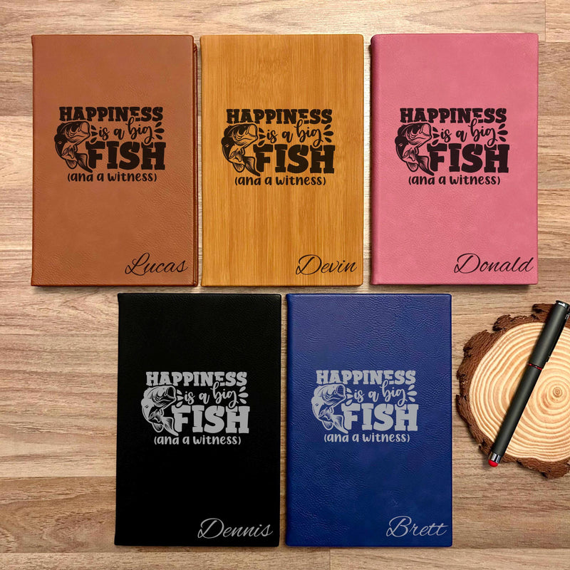 Fishing Custom Journal – Hardcover Soft Leather, Saying #35