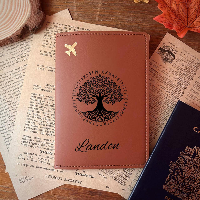 Tree of Life Passport Cover – Soft Vegan Leather – Soft Vegan Leather Design #105