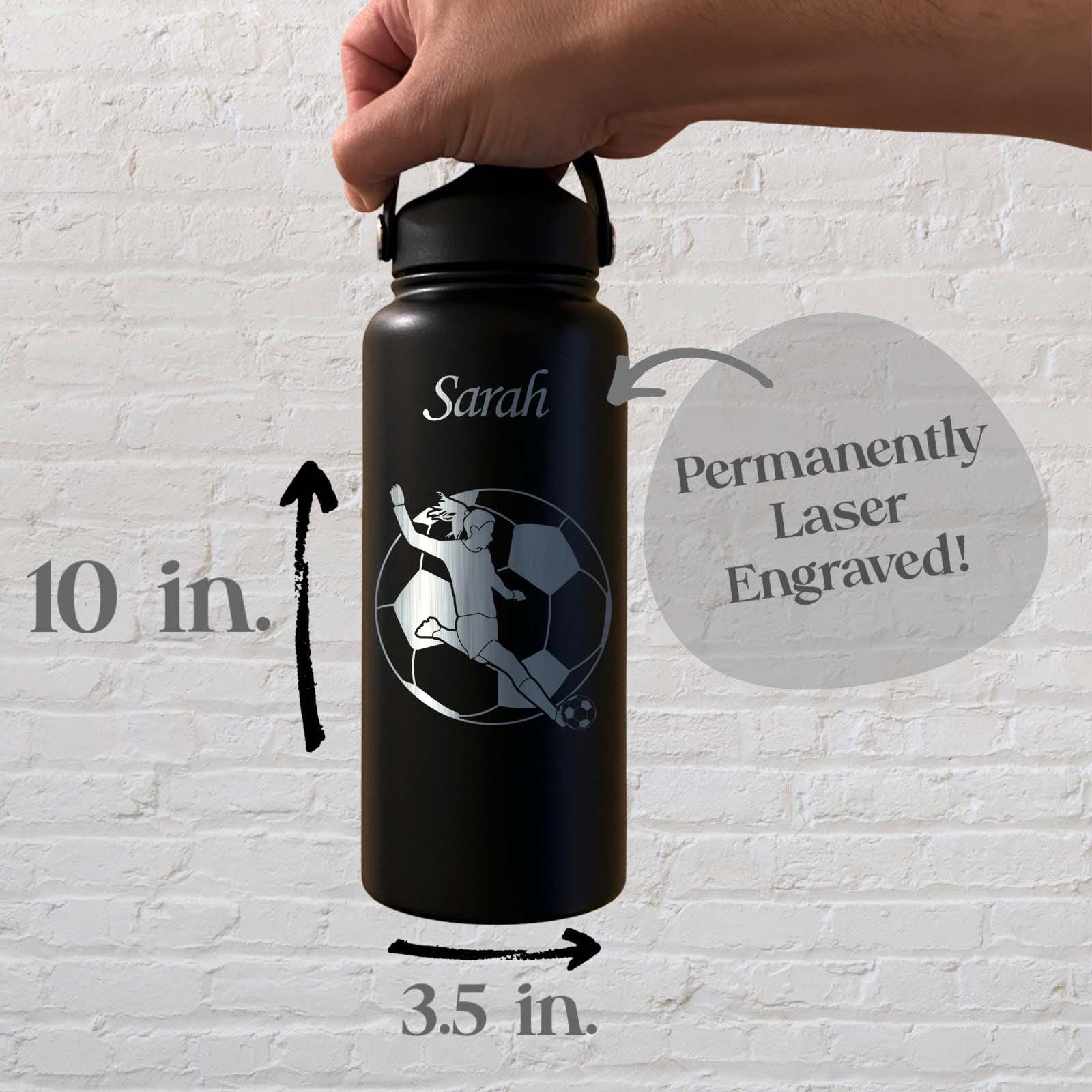 Soccer 32oz Water Bottle – Stainless Steel, Soccer Design #1
