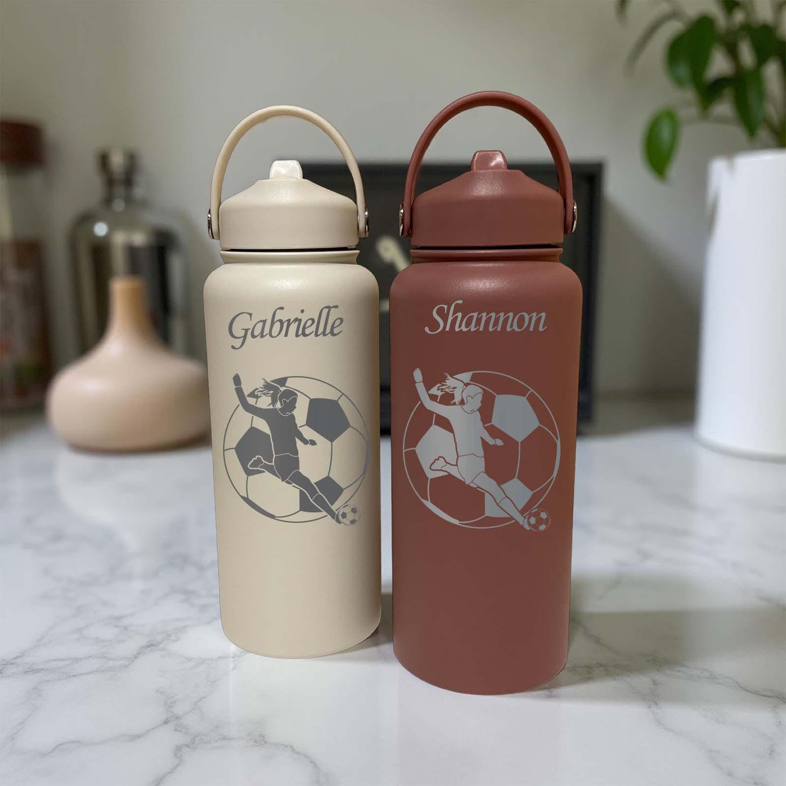 Soccer 32oz Water Bottle – Stainless Steel, Soccer Design #1