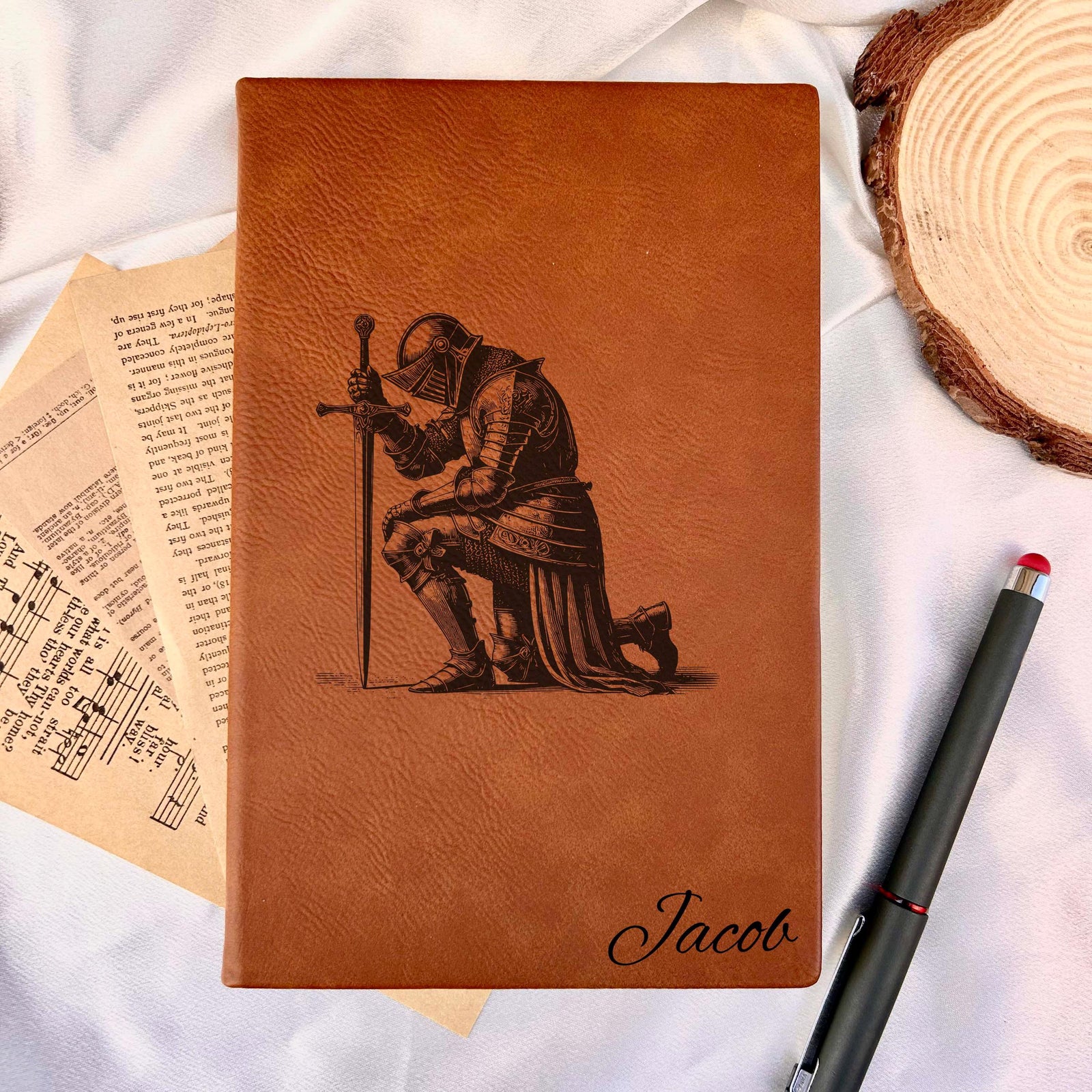 Knight Custom Journal – Hardcover Soft Leather, Design #103