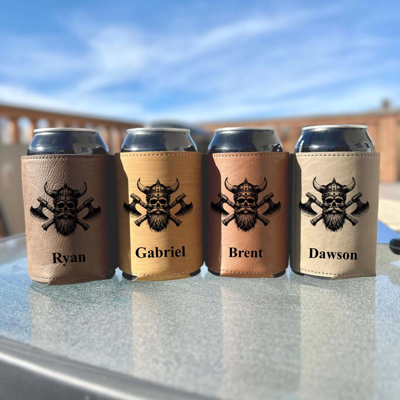 Viking Skull Can Cover – Soft Leather