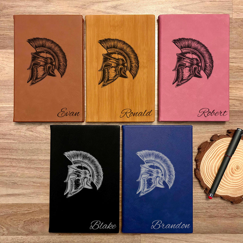 Spartan Helmet Journal – Hardcover Soft Leather, Design #107