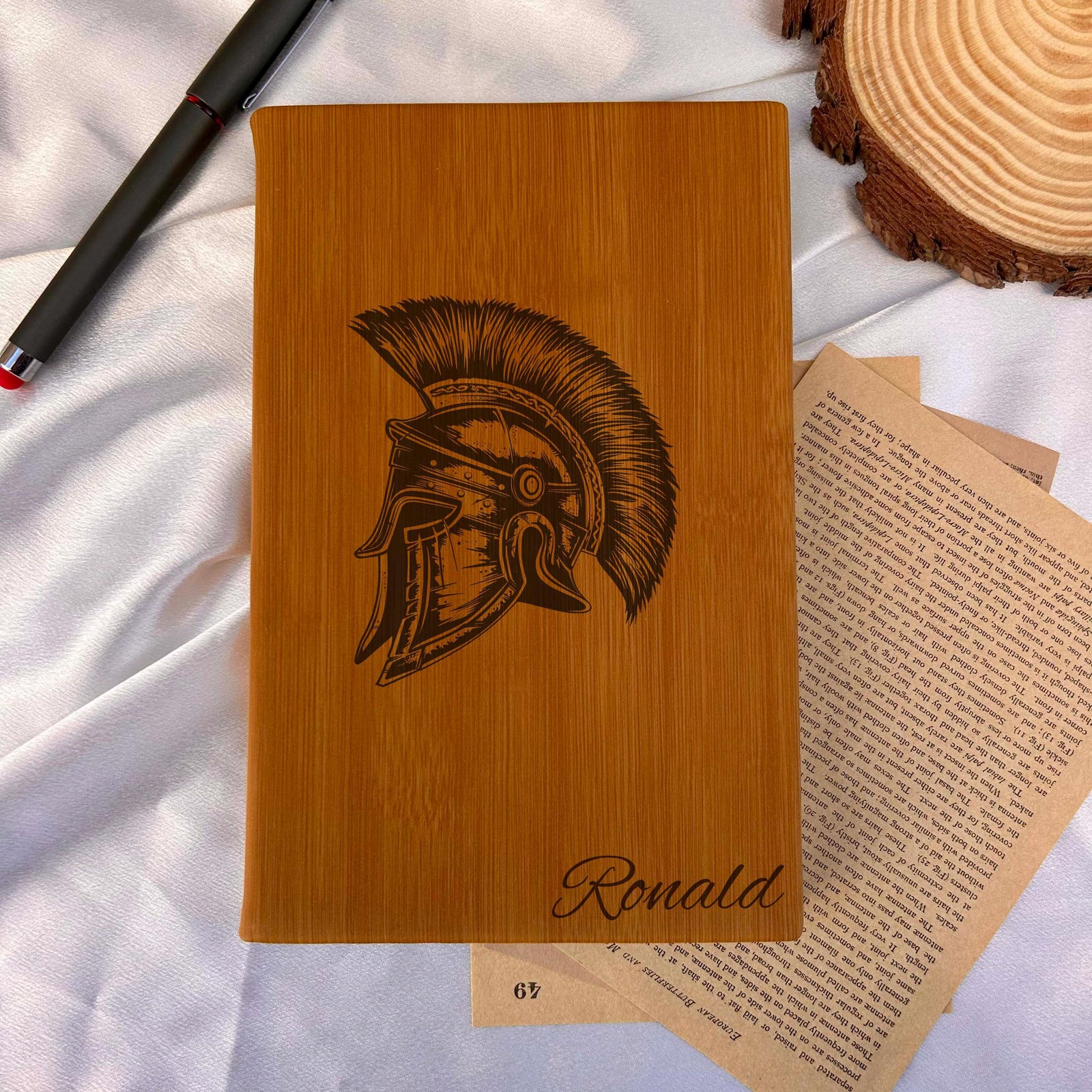 Spartan Helmet Journal – Hardcover Soft Leather, Design #107